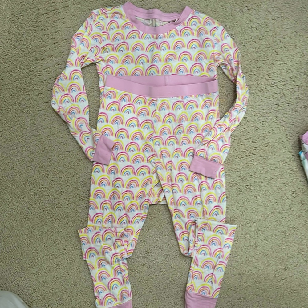 Little Sleepies Rainbow Pajamas Size 5/6